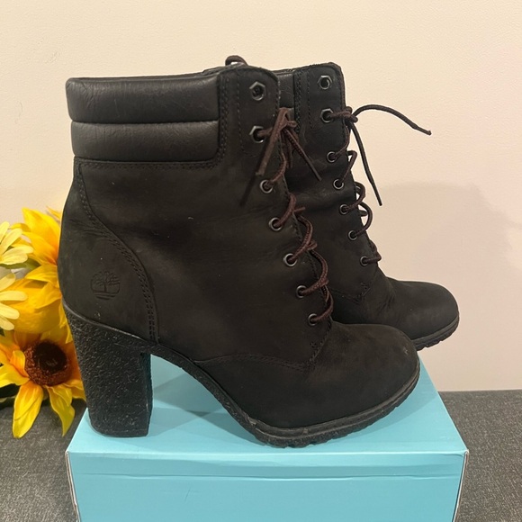 TIMBERLAND Allington Black Suede mid Lace Up Ankle Boots /size 6.5 - Picture 5 of 14